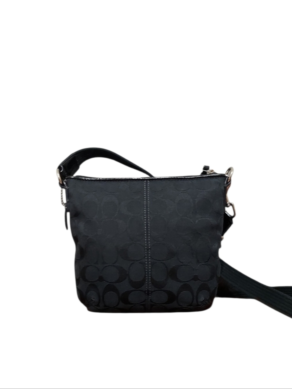 Y2K Coach Vintage Zip Ashley Swingpack Jacquard & Patent Leather Gently Loved - Picture 2 of 8